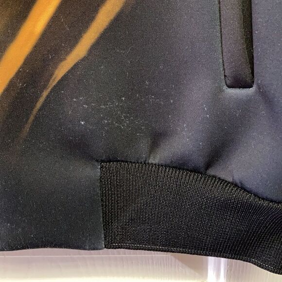 Clover Canyon Neoprene Black Gold Floral Geometric Bomber Jacket Size Small - Picture 7 of 9